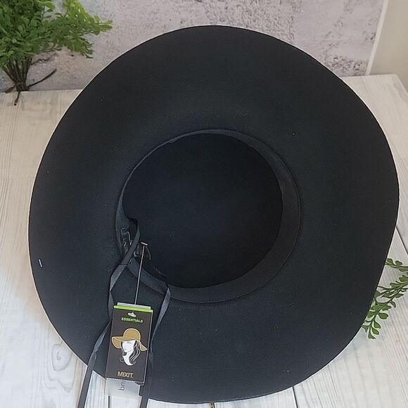 Mixit Black Wool Felt Floppy Hat For Women - Picture 3 of 10